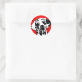 Esra Harlekin Great Dane Runder Aufkleber (Tasche)