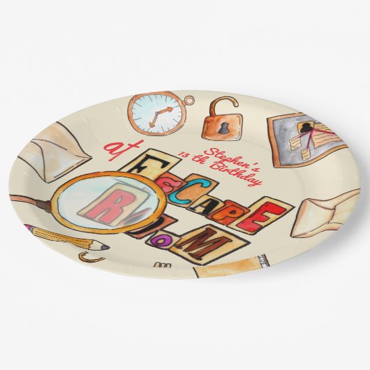 Esroom-Geburtstag Pappteller (Schrägansicht)