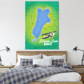 Esrum Lake Denmark Reisekarte Leinwanddruck (Insitu (Schlafzimmer))
