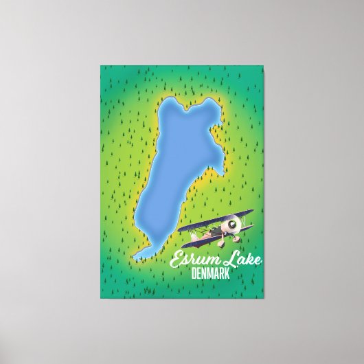 Esrum Lake Denmark Reisekarte Leinwanddruck (Vorderseite)