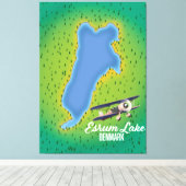 Esrum Lake Denmark Reisekarte Leinwanddruck (Insitu (Holzboden))