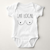 "Ess Local" Funny Breastfood Baby Bodysuit Baby Strampler (Vorderseite)