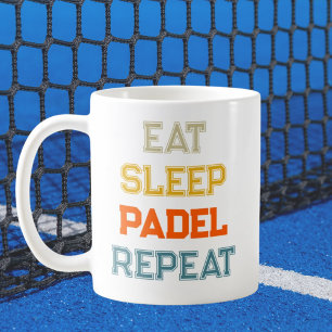 Ess Schlaf Pdel wiederholen Padel Spieler Rettro Kaffeetasse
