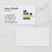 Ess Schlaf Pickleball wiederholen Visitenkarte (Vorne/Hinten)