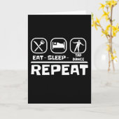 Ess Schlaf steche Tanz wiederholen Karte (Gelbe Blume)