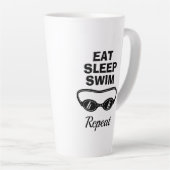Ess Schlafschwimmen wiederholen große latte Kaffee Milchtasse (Rechte Ecke)
