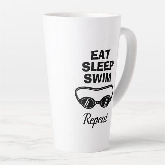 Ess Schlafschwimmen wiederholen große latte Kaffee Milchtasse (Rechte Ecke)