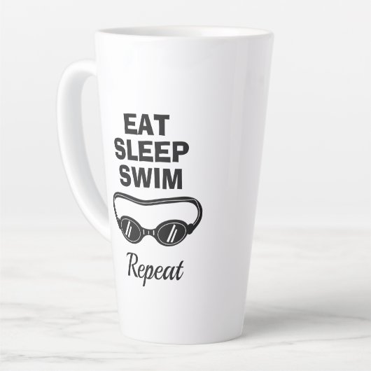 Ess Schlafschwimmen wiederholen große latte Kaffee Milchtasse (Linke Ecke)