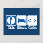 Ess Sleep Code (HTML) Postkarte (Vorderseite)