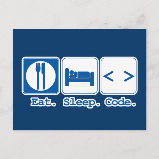 Ess Sleep Code (HTML) Postkarte (Vorderseite)