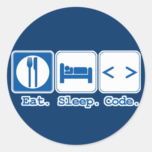 Ess Sleep Code (HTML) Runder Aufkleber (Vorderseite)