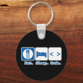 Ess Sleep Code (HTML) Schlüsselanhänger (Vorderseite)