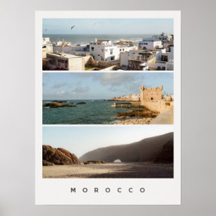 Essaouira & Legzira, moderne Marokko-Reisecollage Poster