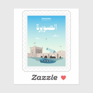 Essaouira Marokko Briefmarke Reise Aufkleber