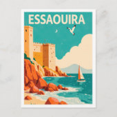 Essaouira Marokko Vintage Illustration Postkarte (Vorderseite)