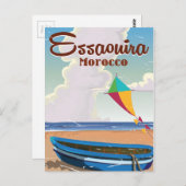 Essaouira Marokko Vintage Reiseplakat Postkarte (Vorne/Hinten)