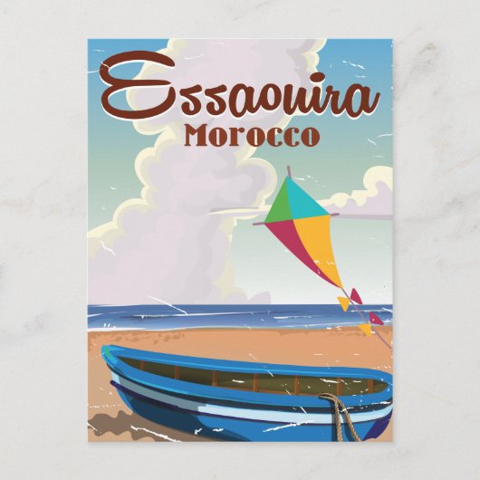 Essaouira Marokko Vintage Reiseplakat Postkarte (Vorderseite)