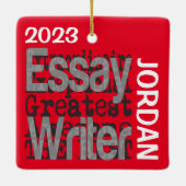 Essay Writer Extraordinaire CUSTOM Keramikornament (Rückseite)