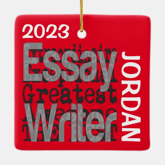 Essay Writer Extraordinaire CUSTOM Keramikornament (Rückseite)