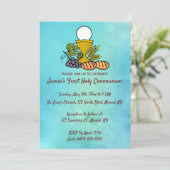 Essbare Chalice and Trauben Erste Kommune Einladung (Stehend Vorderseite)