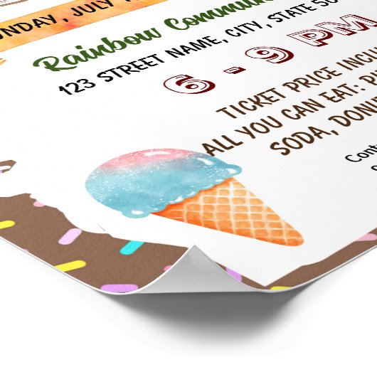 Essbare Eiscreme Soziallehrer Flyer Poster (Ecke)