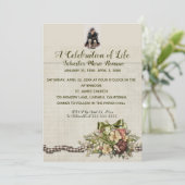 Essbare Foto Blume Basket Feier des Lebens Einladung (Stehend Vorderseite)