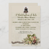 Essbare Foto Blume Basket Feier des Lebens Einladung (Vorne/Hinten)