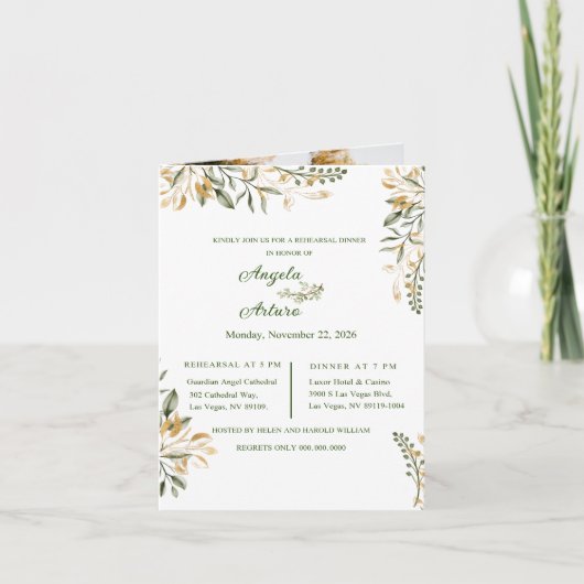 Essbare Hochzeit Probe Einladung (Vorderseite)