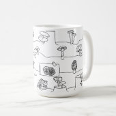 Essbare Pilz-Gemisch-Skizze-Tasse Kaffeetasse (VorderseiteRechts)