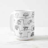 Essbare Pilz-Gemisch-Skizze-Tasse Kaffeetasse (Vorderseite Links)
