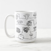 Essbare Pilz-Gemisch-Skizze-Tasse Kaffeetasse (Links)