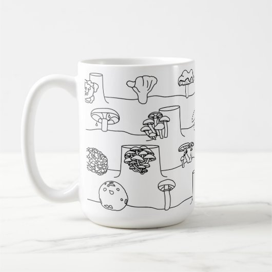 Essbare Pilz-Gemisch-Skizze-Tasse Kaffeetasse (Links)