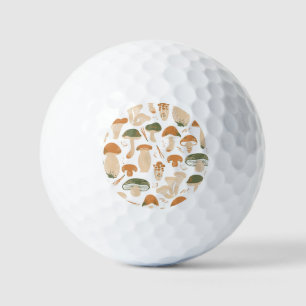 Essbare Pilze Linocut Vintages Muster Golfball