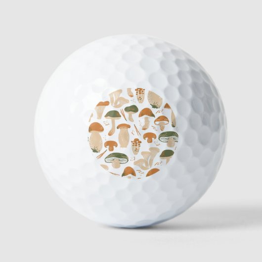 Essbare Pilze Linocut Vintages Muster Golfball (Vorderseite)