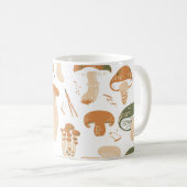 Essbare Pilze Linocut Vintages Muster Kaffeetasse (VorderseiteRechts)