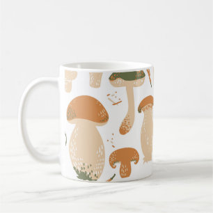 Essbare Pilze Linocut Vintages Muster Kaffeetasse