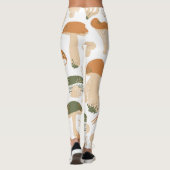 Essbare Pilze Linocut Vintages Muster Leggings (Rückseite)