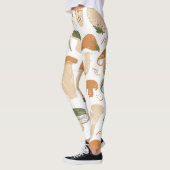 Essbare Pilze Linocut Vintages Muster Leggings (Links)