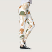 Essbare Pilze Linocut Vintages Muster Leggings (Rechts)