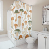 Essbare Pilze nahtlos Muster. Linocut alt Duschvorhang (Beispiel)