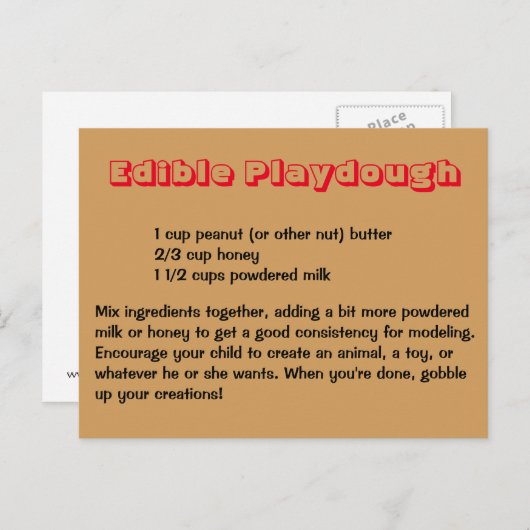 Essbare Playdough Postcard Postkarte (Vorne/Hinten)