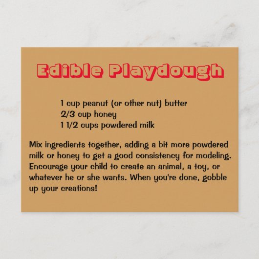 Essbare Playdough Postcard Postkarte (Vorderseite)