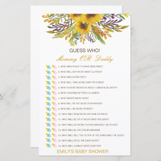 Essbare Ratschläge, wer, Mama oder Vater Baby Dusc (Vorne/Hinten)