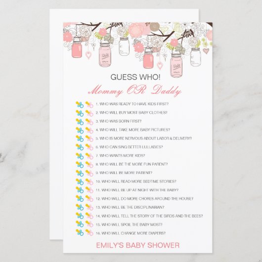 Essbare Ratschläge, wer, Mama oder Vater Baby Dusc (Vorne/Hinten)