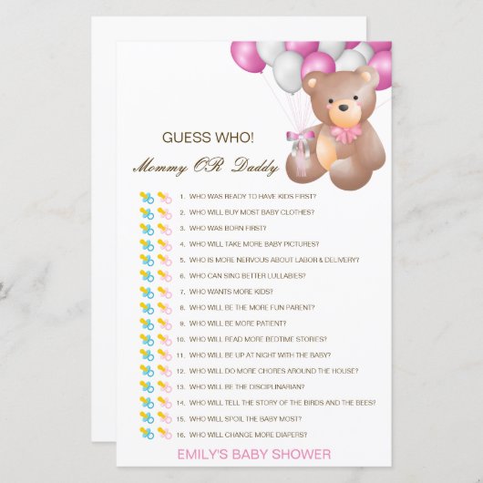 Essbare Ratschläge, wer, Mama oder Vater Baby Dusc (Vorne/Hinten)