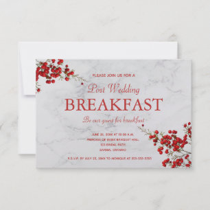 Essbare Red Berries Gray Marbour Frühstück RSVP Karte
