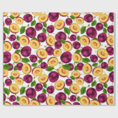 Essbare Reif Peach Frucht Grün Lila Geschenkpapier (Flach)