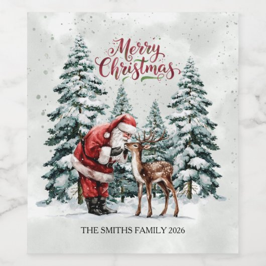 Essbare Santa Wine Flasche Weinetikett (Einzelnes Label)