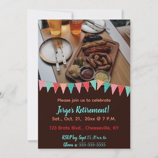 Essbare Snacks und Drinks Party Einladung (Vorderseite)