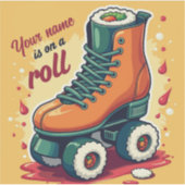 Essbare Sushi-Rollschuh-Zitat-Kunst Aufkleber (Vorderseite)